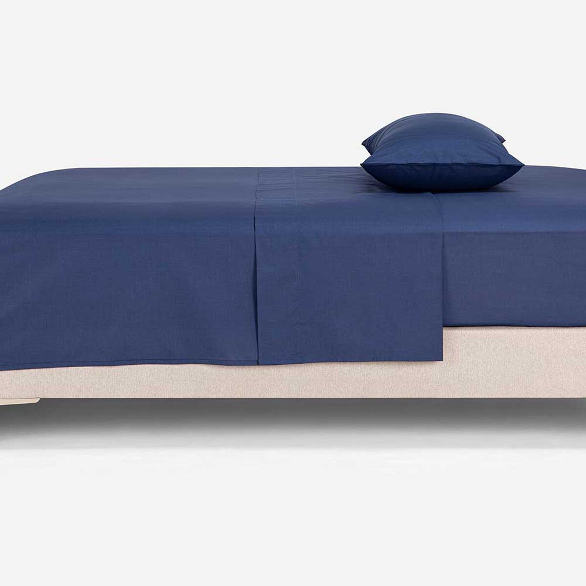 Juego de S&aacute;banas Rosen 144 Hilos 1 Plaza Polycotton Lisa Azul