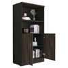 Biblioteca TuHome Home Office 2 Puertas Negro Soft Coñac