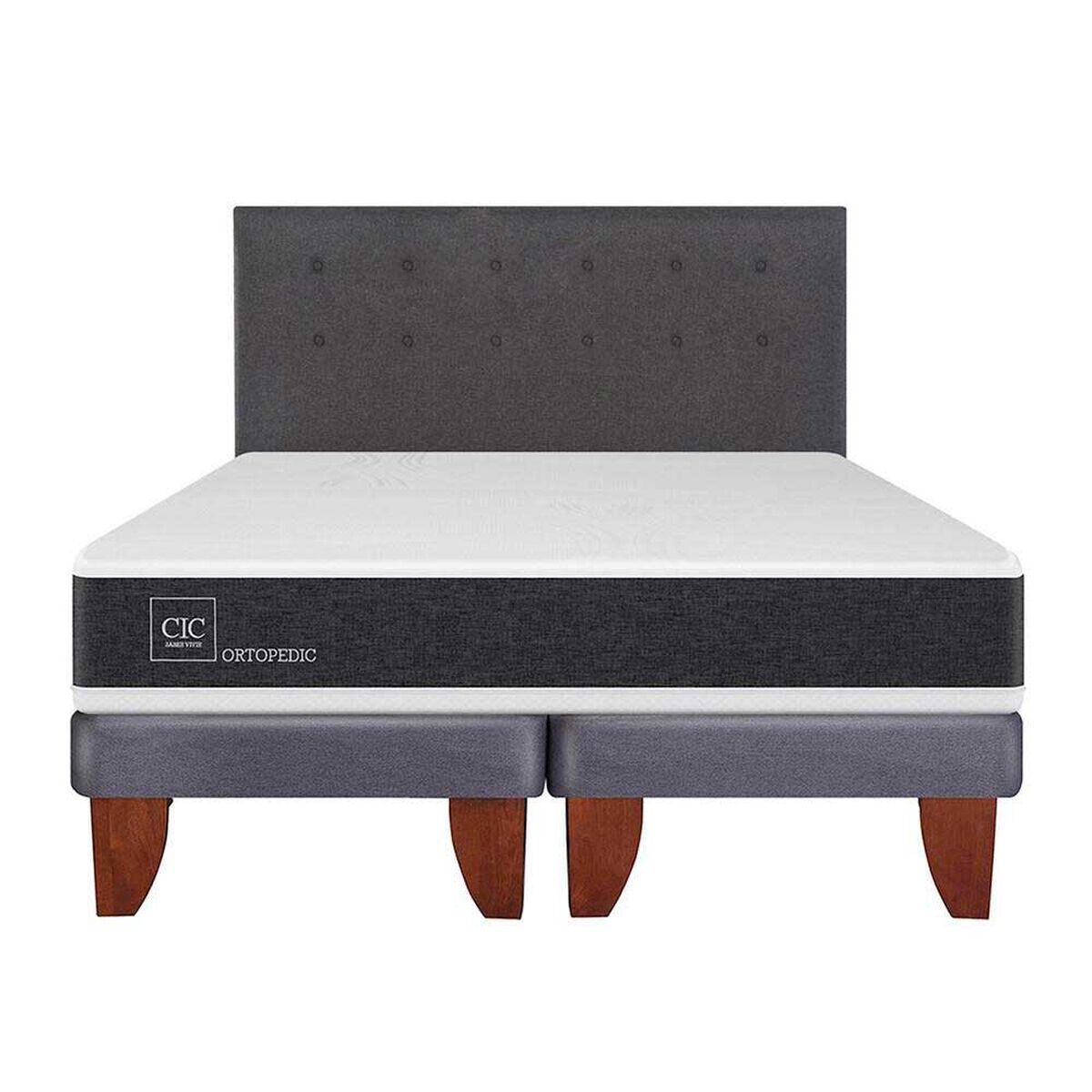 Cama Europea CIC 2 Plazas  Ortopedic + Respaldo Eufrates