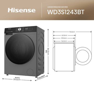 Imagen 2 del producto Lavadora Secadora Hisense WD3S1243BT12/8 Kg.