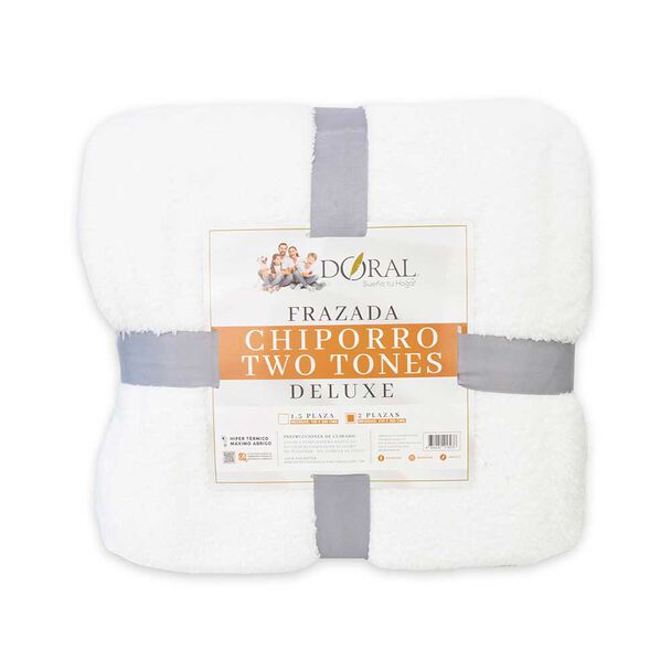 Frazada Poliéster Doral 2 Plazas Deluxe Blanco