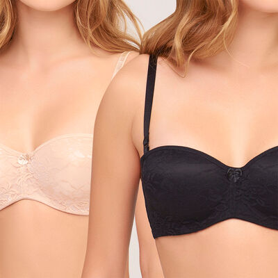 Imagen 1 del producto Pack 2 Sostenes Strapless Mujer Intime Negro, Blanco, Black