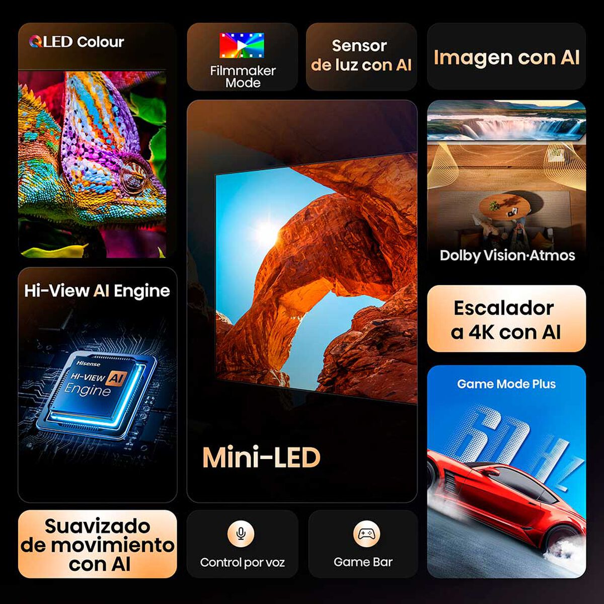 MINI LED Hisense 55U6QV 55" Ultra HD 4K