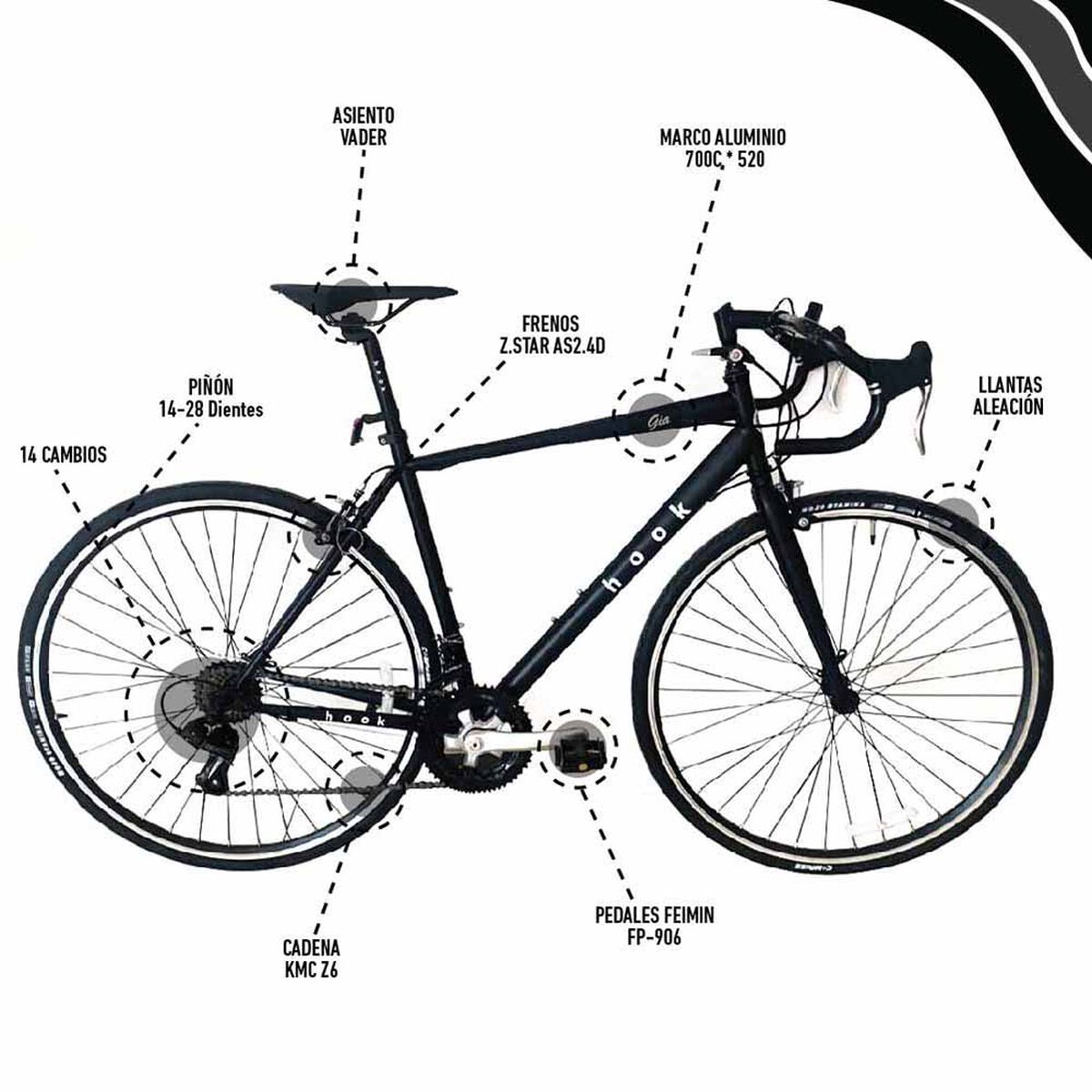 Bicicleta de Paseo Hook Gia Aro 20