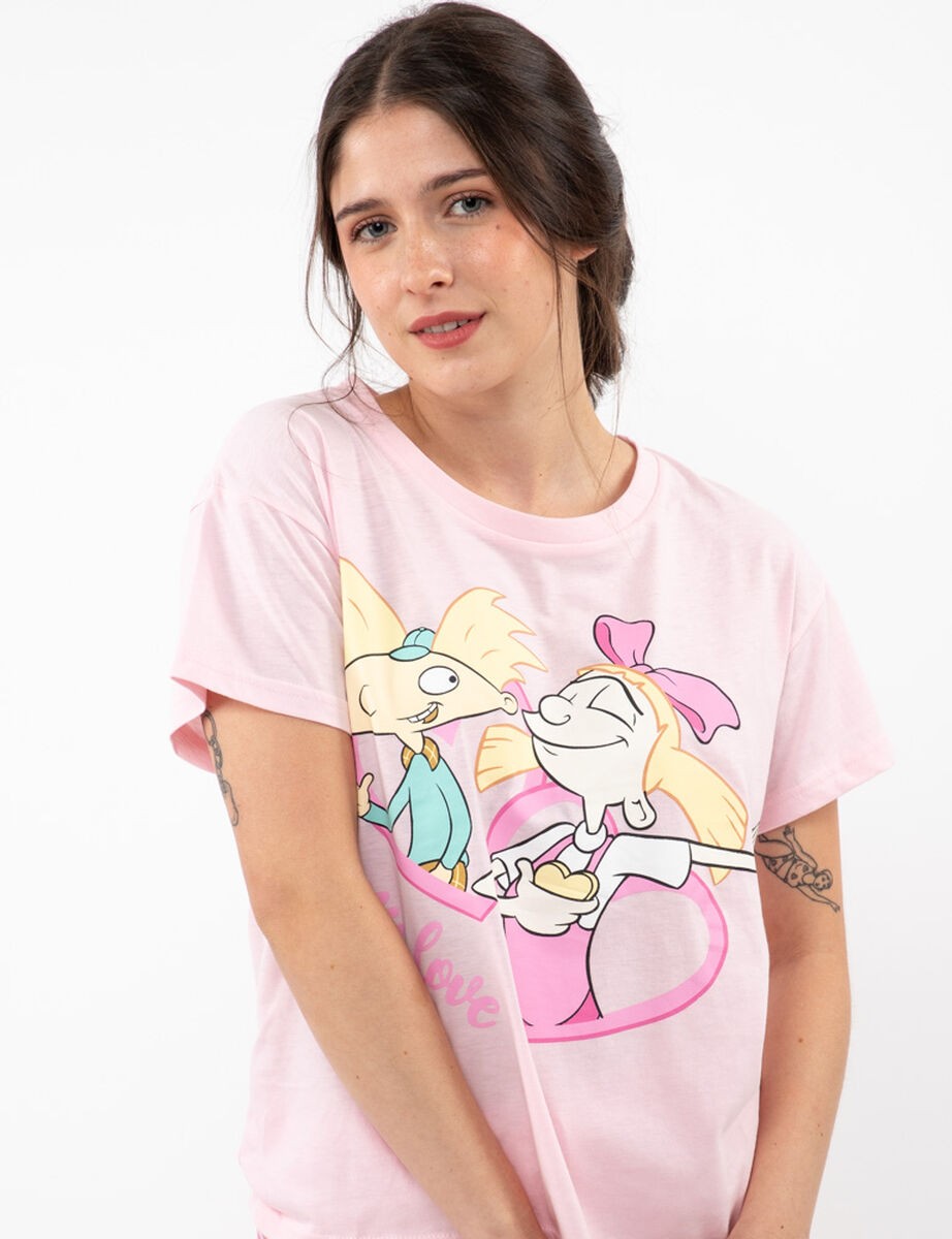Pijama Corto de Algodón Mujer Hey Arnold
