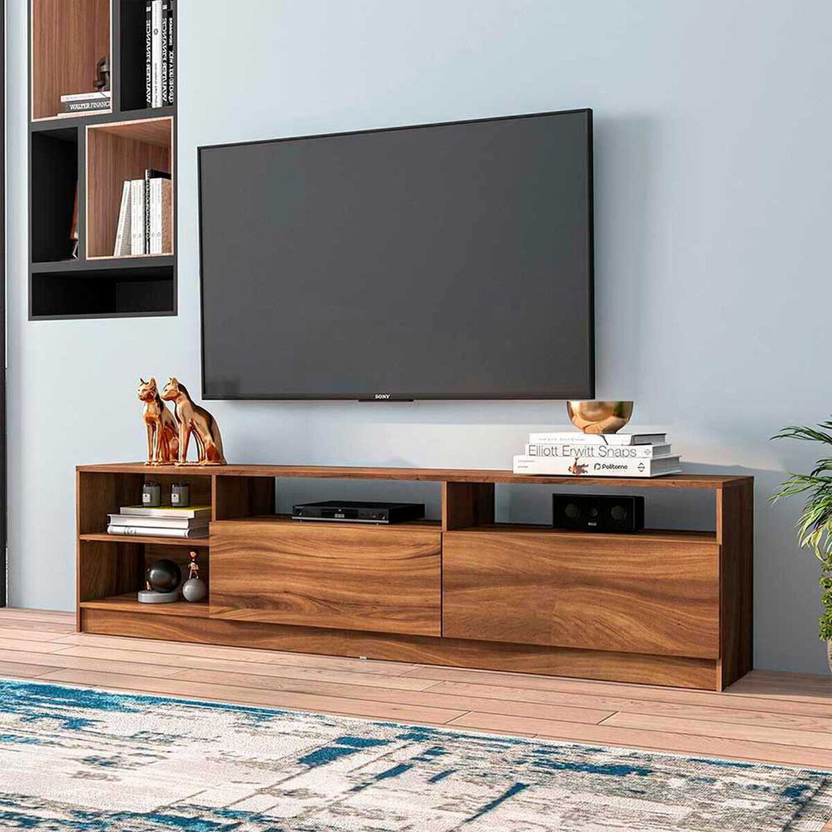 Rack TV Vekkahome Moyan Hasta 75'' Caf&eacute;