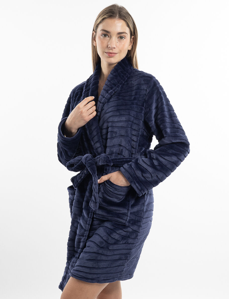 Bata Rib Coral Fleece Mujer Zibel