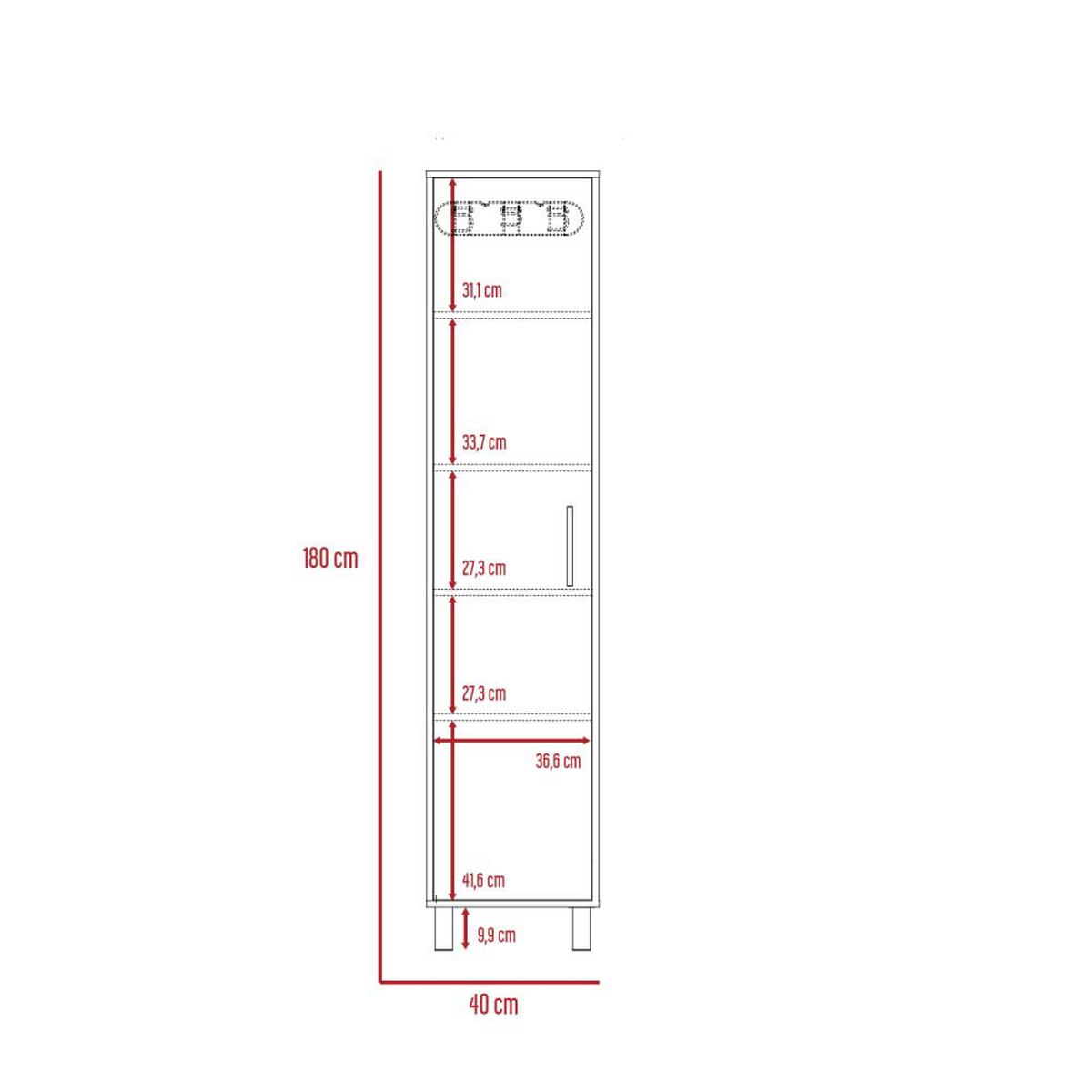 Mueble de Aseo TuHome Laska 1 Puerta Blanco Rovere