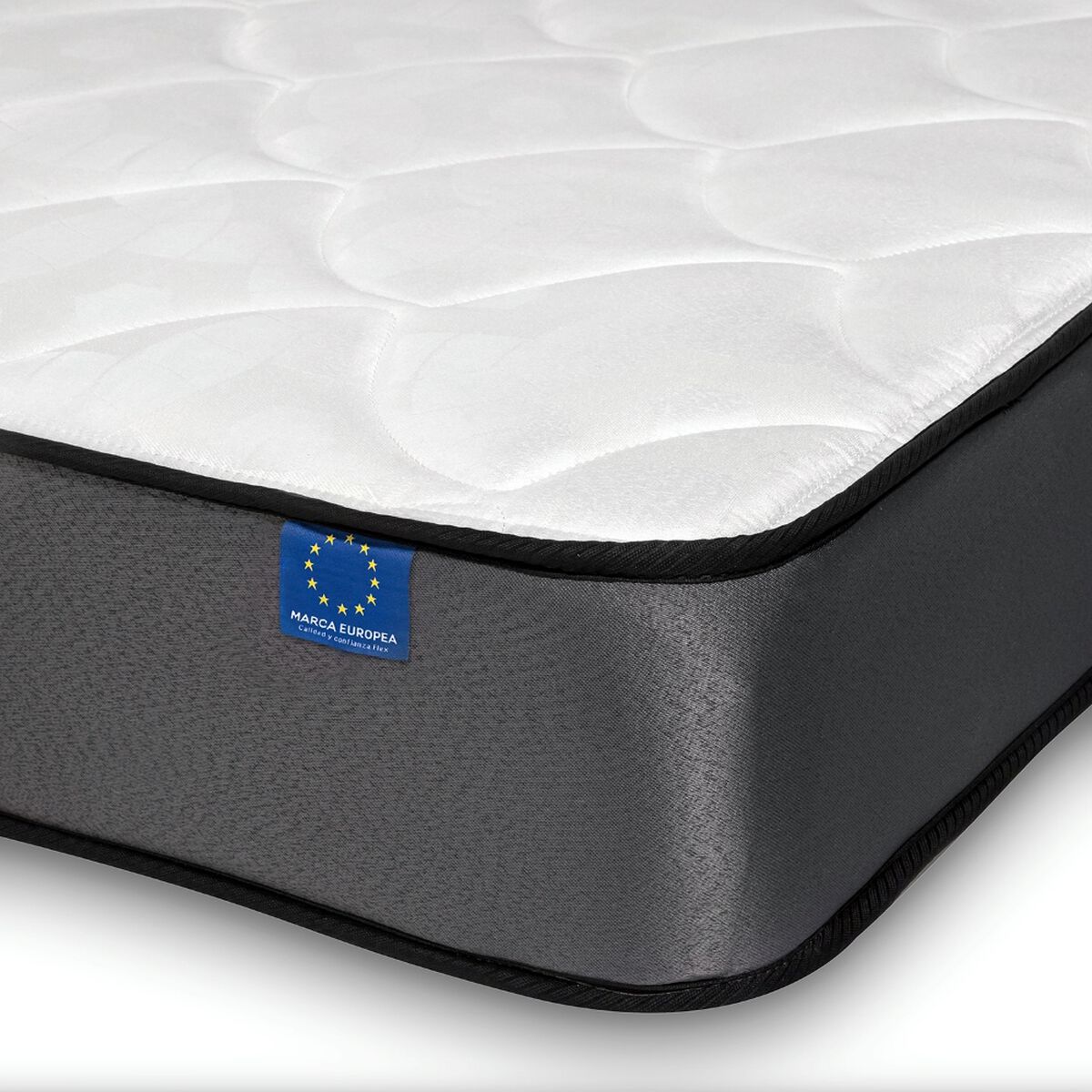 Cama Europea Flex 1,5 Plazas Juvenil Gris