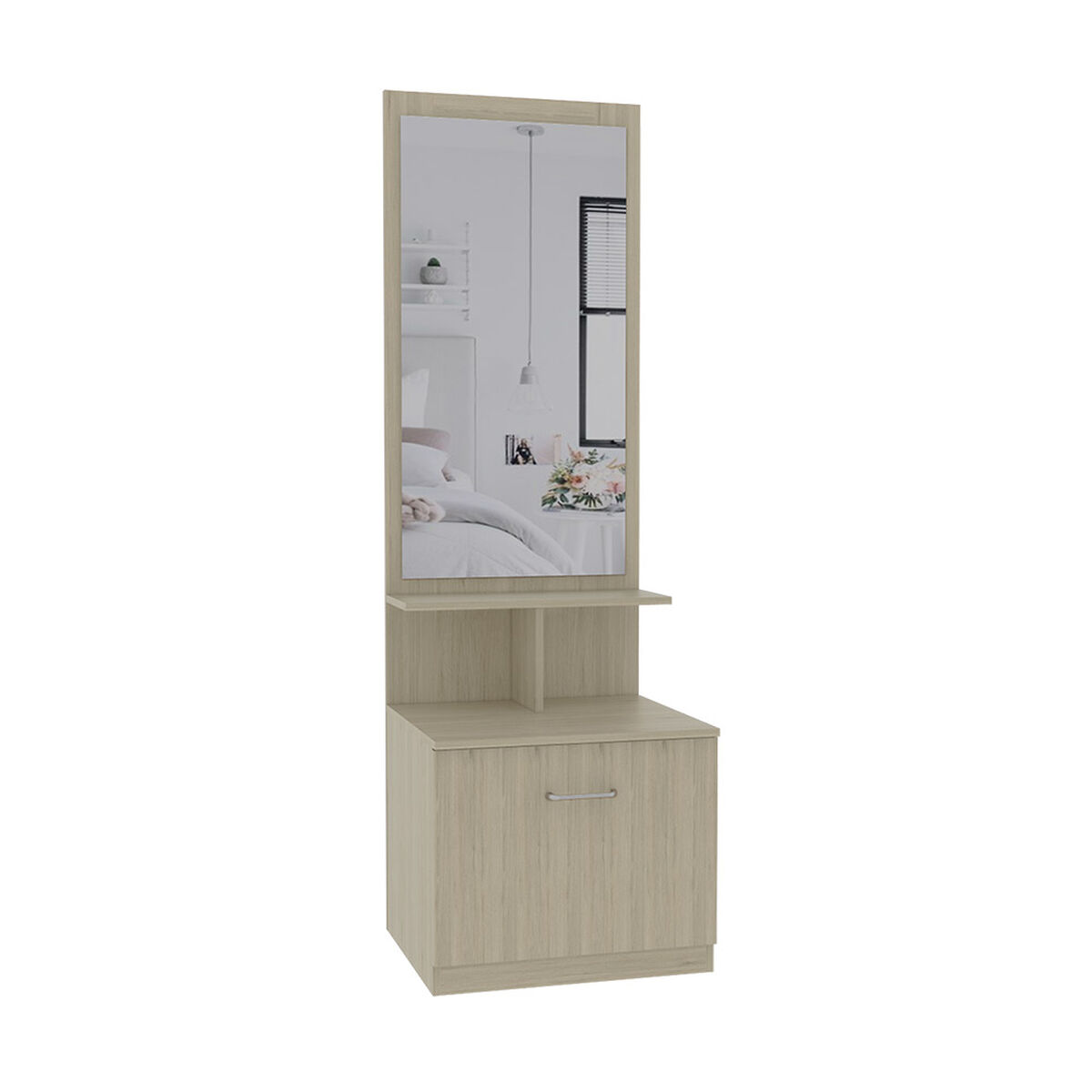 Clóset 2 Puertas + Mueble Tocador + Velador con Espejo TuHome Perla
