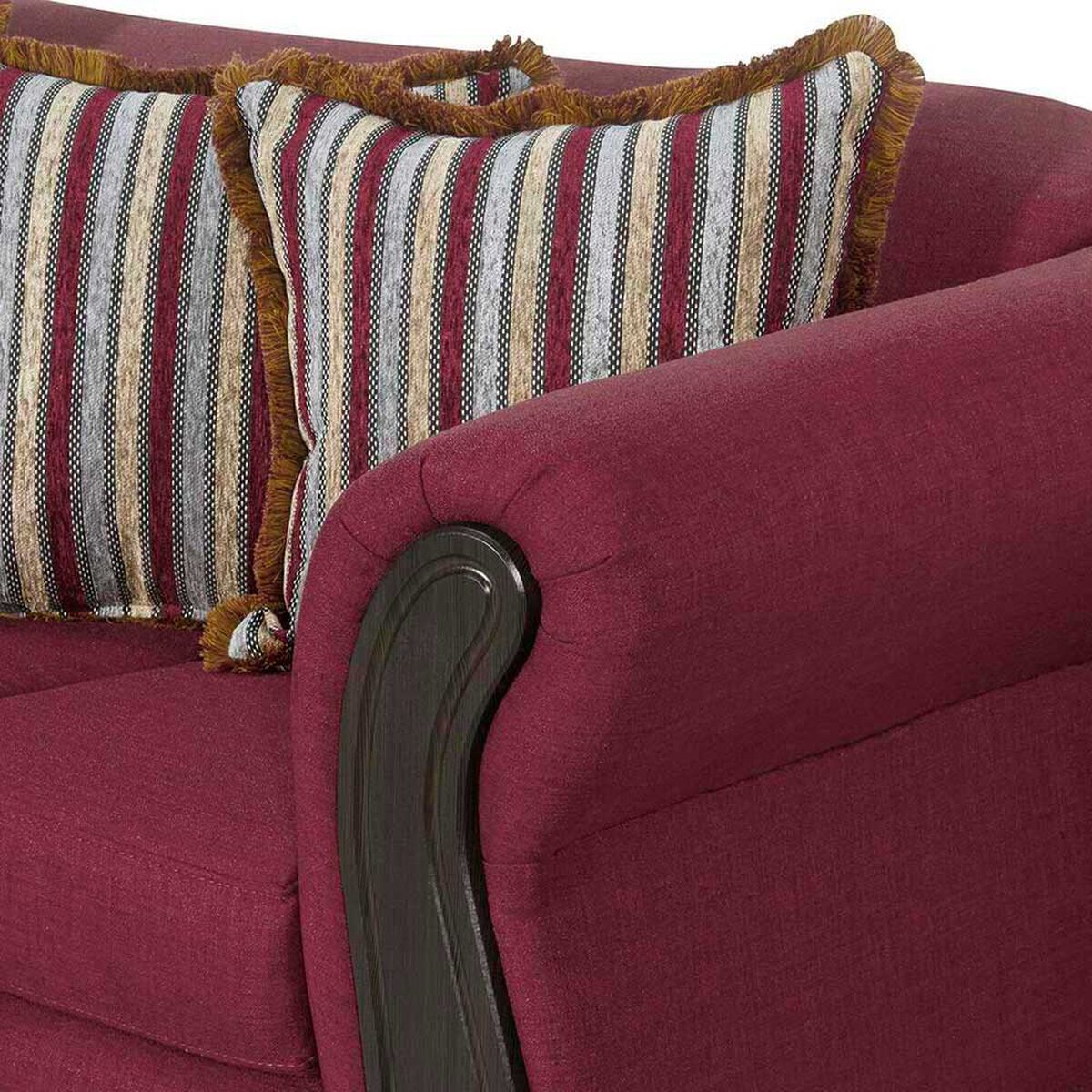 Juego de Living Black Factory Sofia Sof&aacute; 3 Cuerpos + Dos Sillones 1 Cuerpo Burdeo