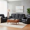 Juego de Living Reclinable Daniels Sof&aacute; 3 Cuerpos + 2 Bergers Roma Negro