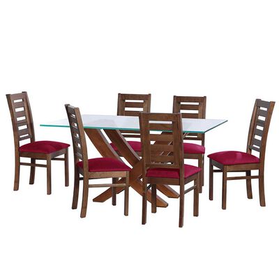 Juego de Comedor Latam Home Alicante 6 Sillas Burdeo