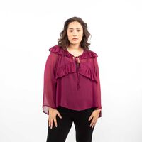 Blusa Manga Larga Mujer Extralindas Burdeo