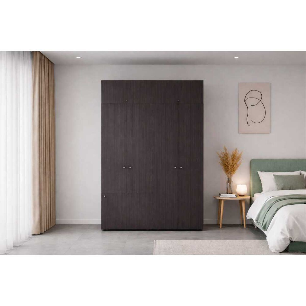 Combo Closet Tuhome 7 Puertas + M&oacute;dulo Superior Dreams Wengue