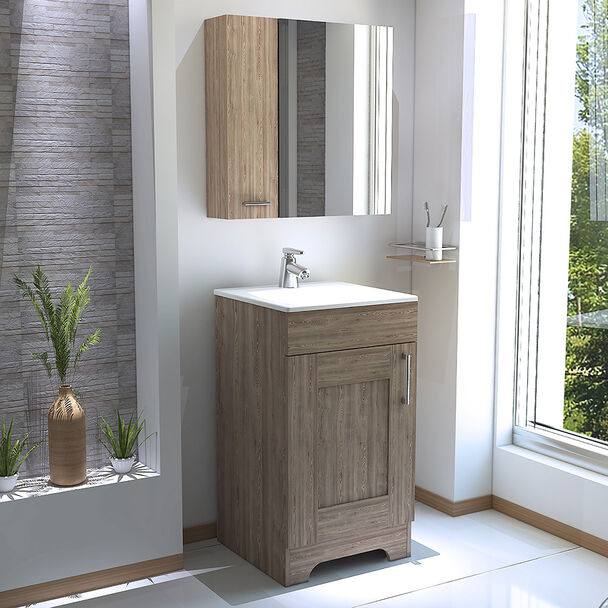 Mueble para Lavamanos +  Gabinete Espejo TuHome Barcelona + Lavamanos