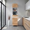 Mueble de Microondas Tuhome Luna 4 Puertas 1 Caj&oacute;n Fresno Blanco