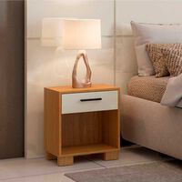 Velador Roca Londrina Blanco Canela 1 Cajón