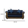Juego de Living Almore Emilia Sofá 3 Cuepos + Dos Sillones 1 Cuerpo Azul Negro