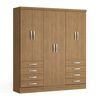 Closet Yardas Agustina 6 Puertas 8 Cajones Nogal