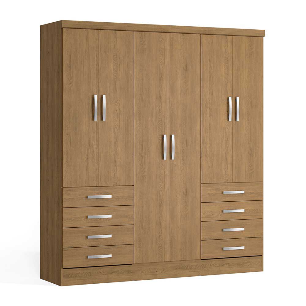 Closet Yardas Agustina 6 Puertas 8 Cajones Nogal