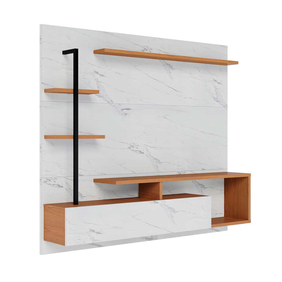 Panel TV Altavision Maragogi Blanco Marmolado y Blanco