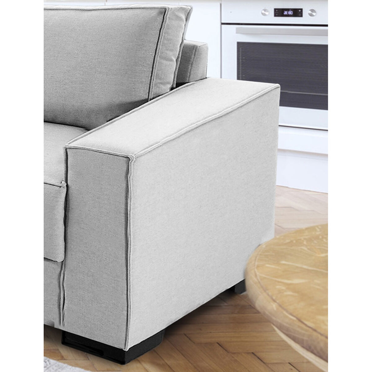 Sofá Tela Kea Potenza 2 Cuerpos Beige
