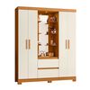 Closet Vekkahome Olimpia con Espejo 4 Puertas 2 Cajones Beige
