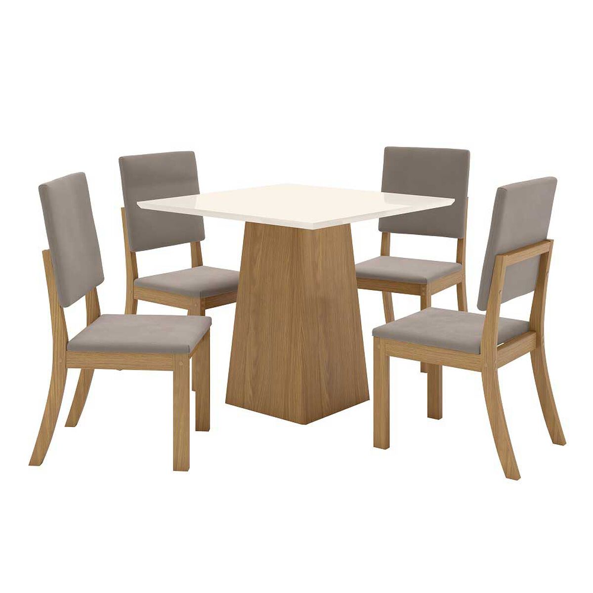 Juego de Comedor Home Mobili Mare 4 Sillas Beige