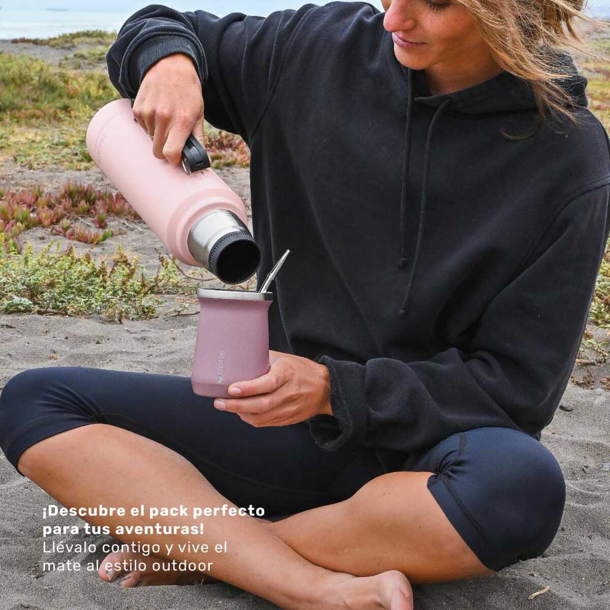 Termo para Líquido Lhotse Classic 1,3 Litros + Mate Rosa