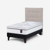 Cama Europea Rosen 1,5 Plazas Art 4 + Respaldo Niebla