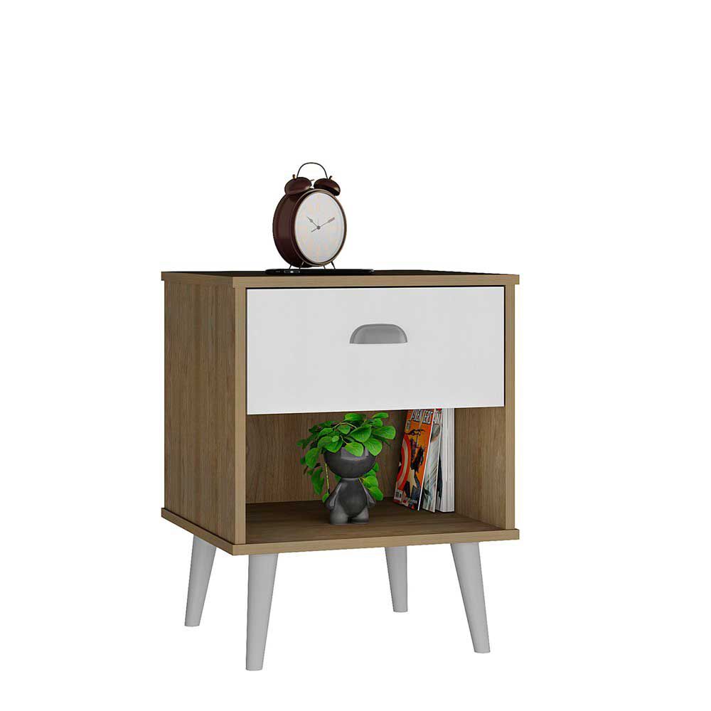 Velador Altavision CR-2006 1 Cajon Café blanco