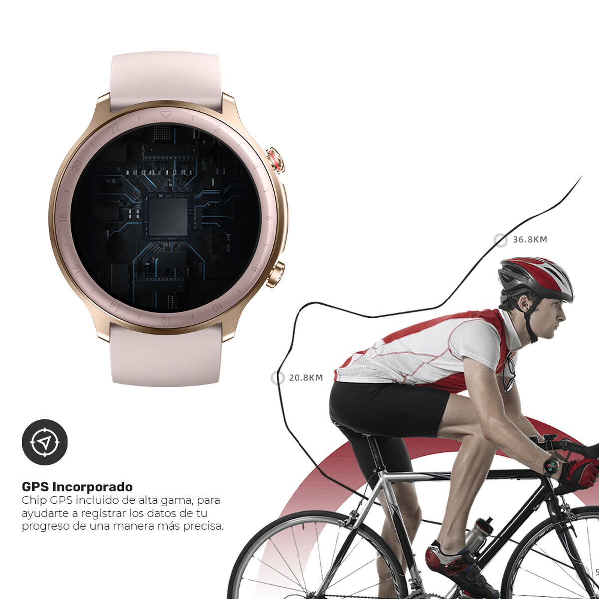 Smartwatch Lhotse Ultimate GPS 217 1,28" Rosado