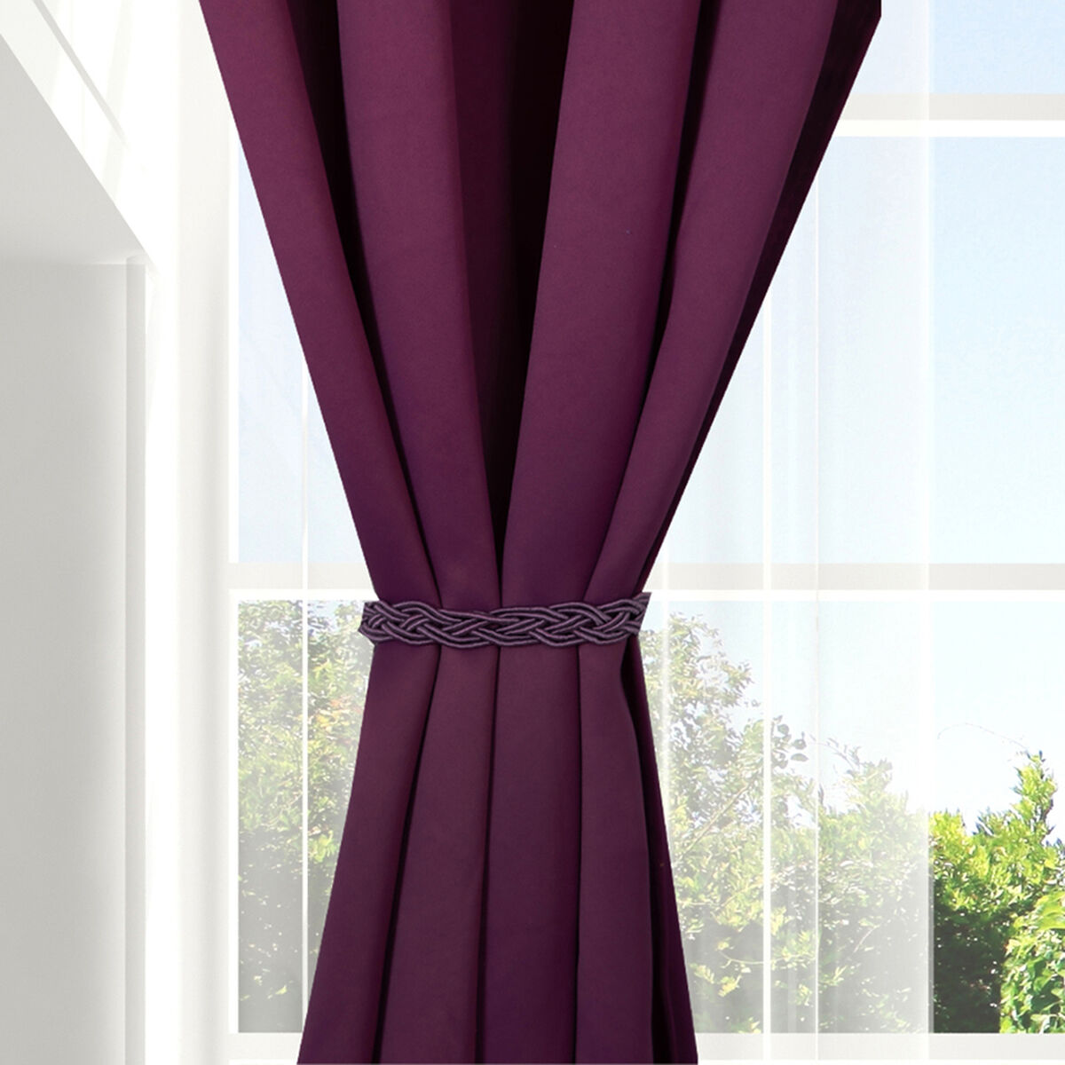 Combo Cortinas Doral Black Out Victoria  220 x 140 cm Lila