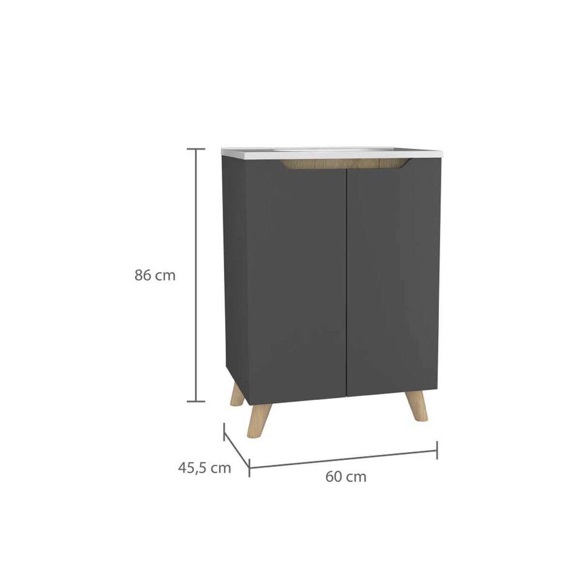 Mueble Lavamanos TuHome Laurent 1 Puerta Plomo