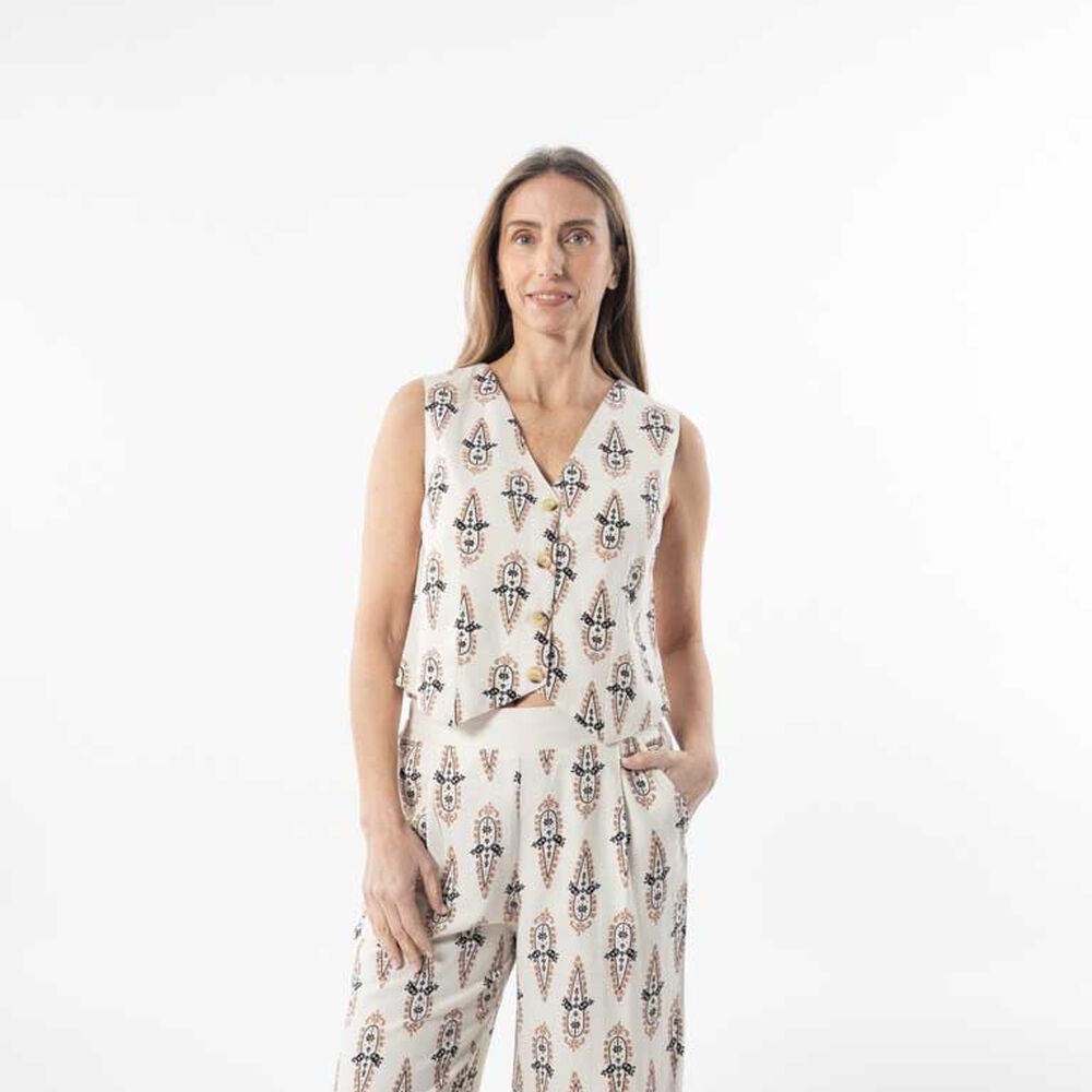 Blusa Lino Sin Mangas Mujer Portman Club