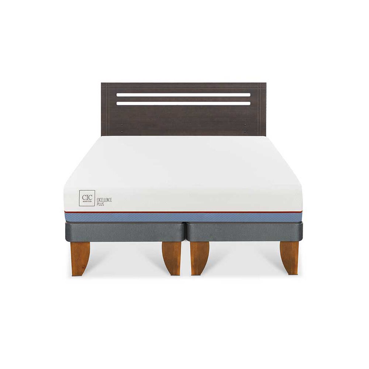 Cama Europea CIC Base Dividida 2 Plazas Excellence Plus + Respaldo Munich