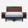 Cama Europea Rosen Base Dividida King Pratta + Respaldo + 2 Veladores Rachel