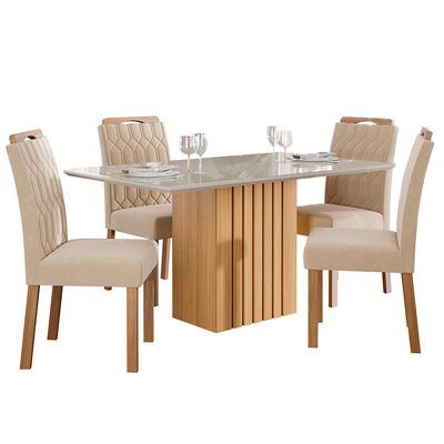 Juego de Comedor Decocasa Ana  4 Sillas Off White