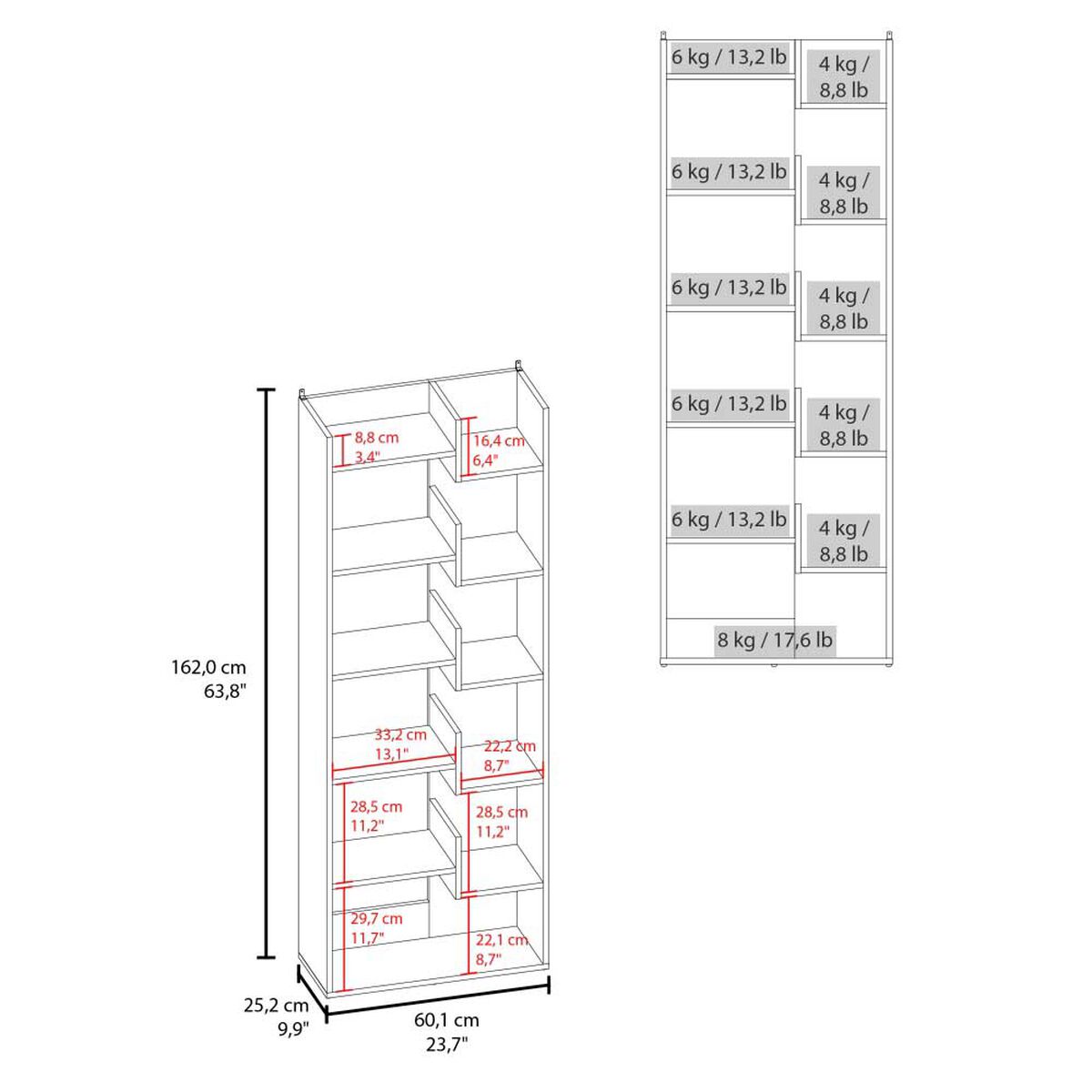 Biblioteca Tuhome Clover Melamina Fresno Europeo Y Wengue&nbsp;