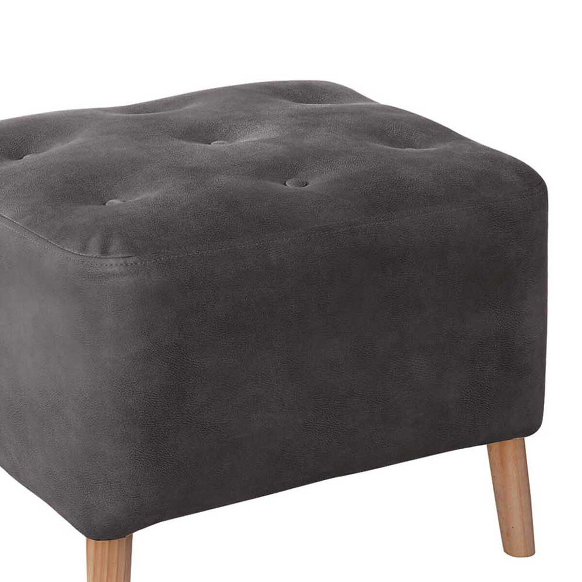 Pouf Latam Home Lyon Cuero Kentucky Gris