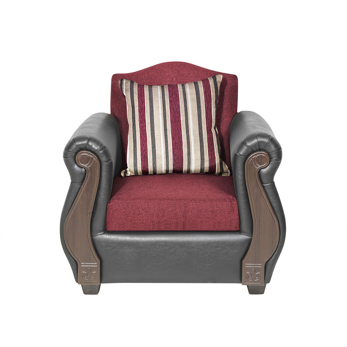 Juego de Living Innovamuebles New Bugambilia Sofá 3 Cuerpos + Dos Sillones 1 Cuerpo Burdeo