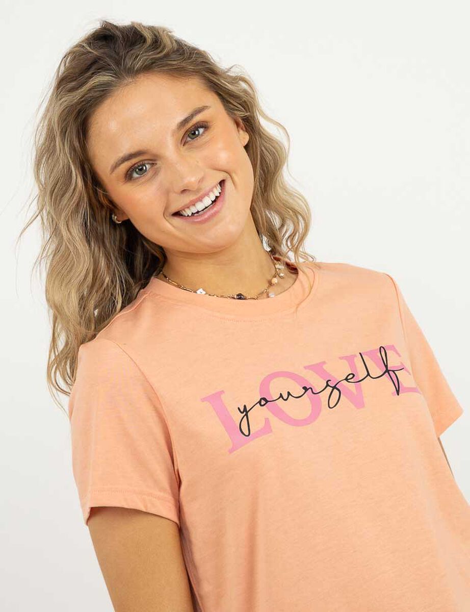 Polera Con Estampado Manga Corta Mujer Icono