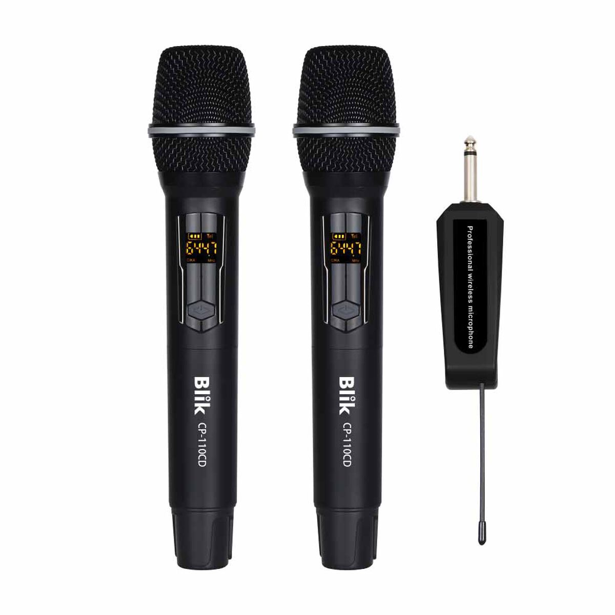 Par De Micr&oacute;fonos Blik Inal&aacute;mbricos Con Receptor