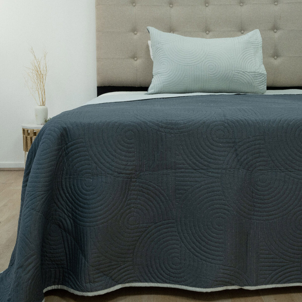 Quilt Doral Hotpress Bi-Color 1,5 Plazas Gris