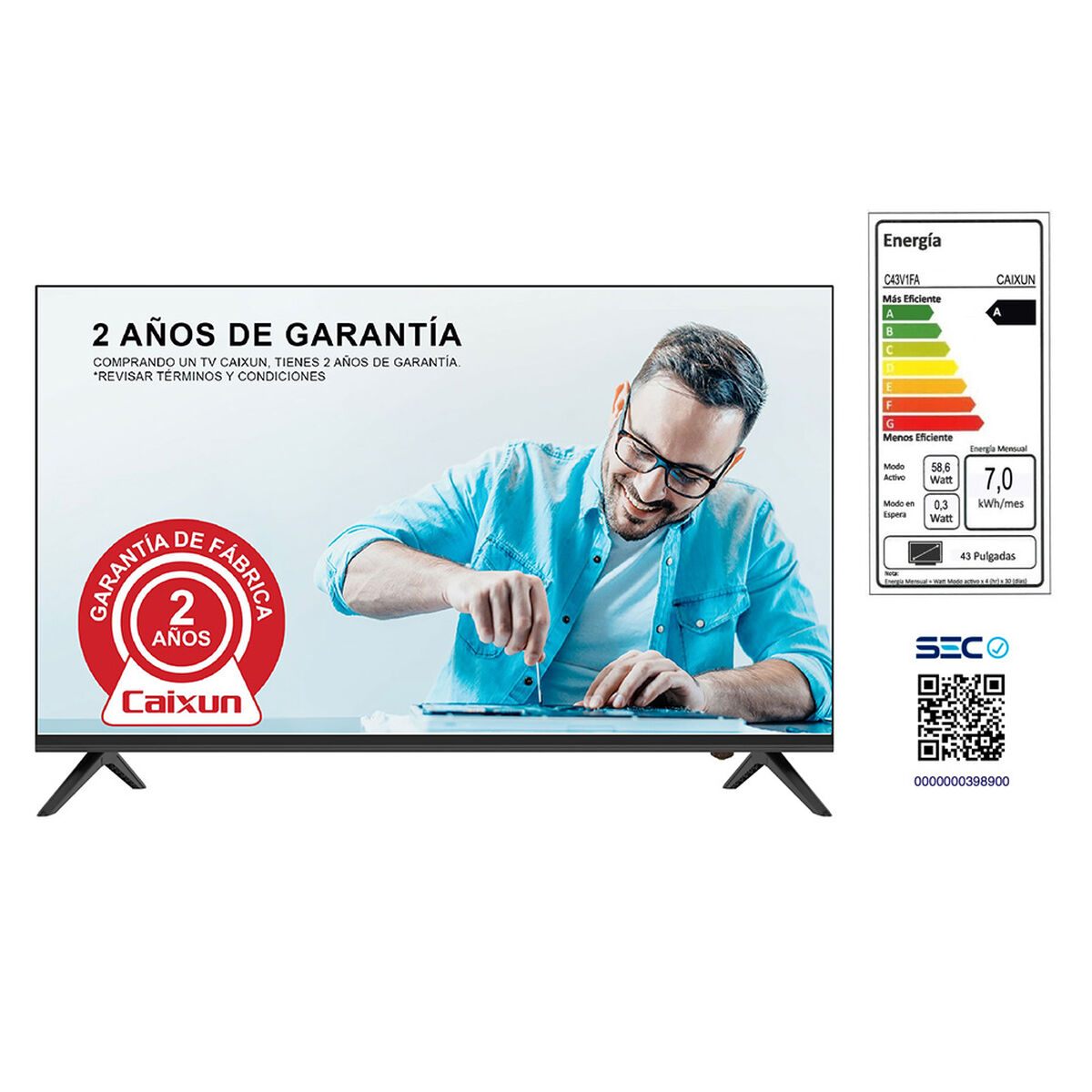 LED 43" Caixun C43V1FA Android TV Smart TV FHD