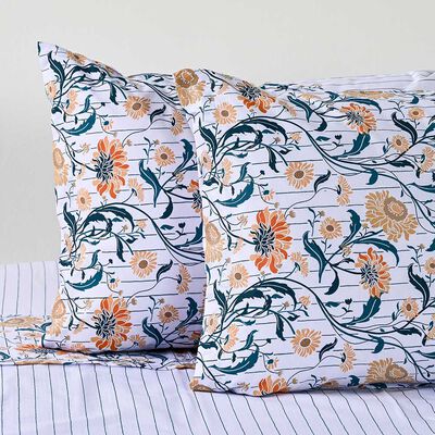 Imagen 2 del producto Juego de Sábanas American Family King Florelia 144 Hilos Blanco