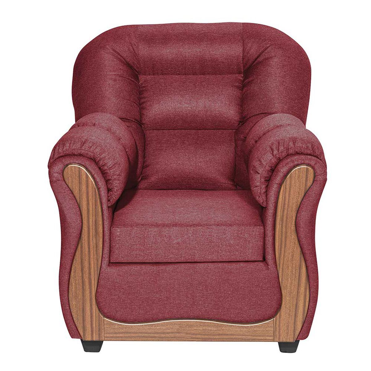Juego de Living Muebles M&E Valdivia  Sofá 3 Cuerpos + Dos Sillones 1 Cuerpo Burdeo