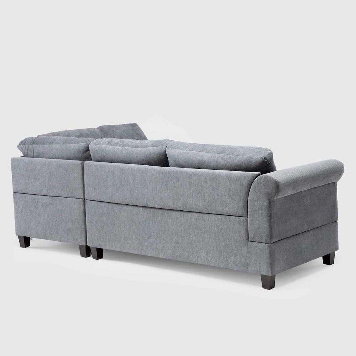 Sof&aacute; Seccional Derecho Daniels 4 Cuerpos Azul Gris&aacute;ceo