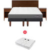 Combo Cama Europea CIC Base Dividida 2 Plazas Anatomic + Respaldo + 2 Veladores Casanova 2 Plazas Alassio + Calientacama Análogo Kioto CC2 2 Plazas